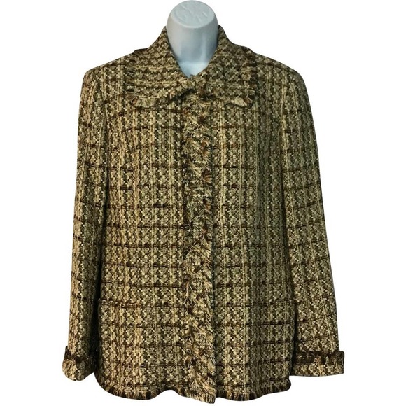 Dana Buchman Tweed Cotton Blend Blazer Jacket 8